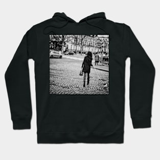 Parisian girl and puppy on Champs-Élysées Hoodie